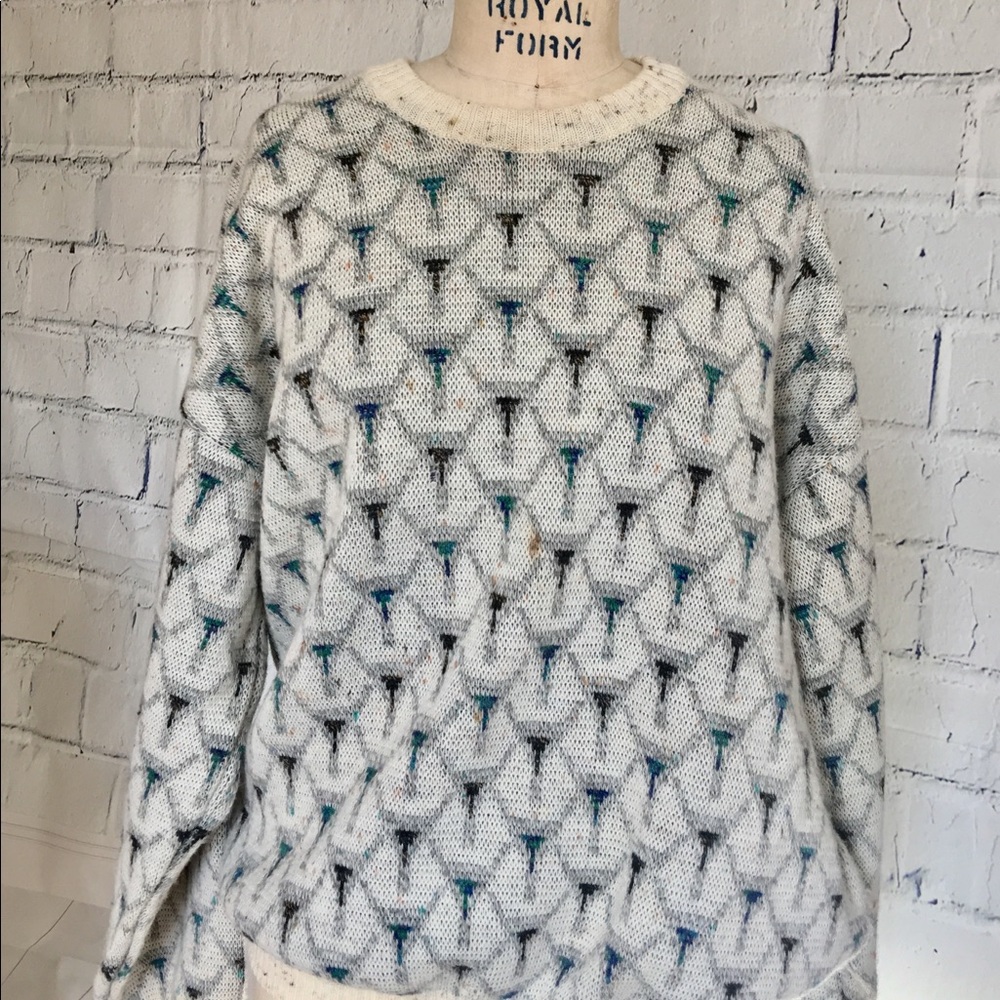 **sold**Principe Men’s Print Chunky Knit Sweater